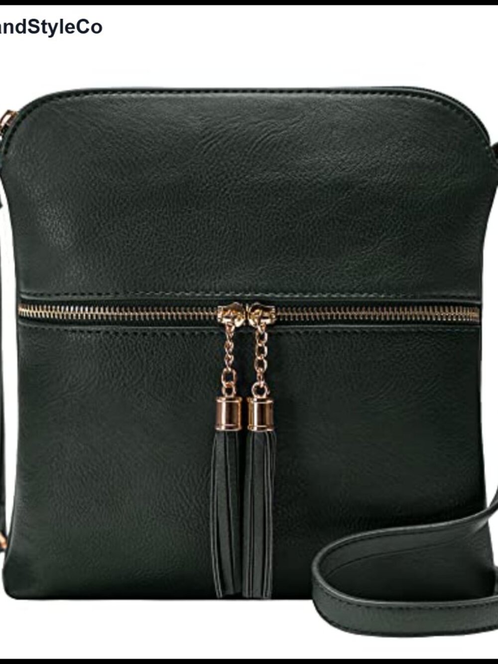 Lightweight Medium Crossbody Purse with Tassel, Faux Leather
